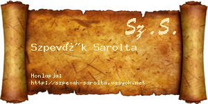 Szpevák Sarolta névjegykártya