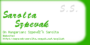 sarolta szpevak business card